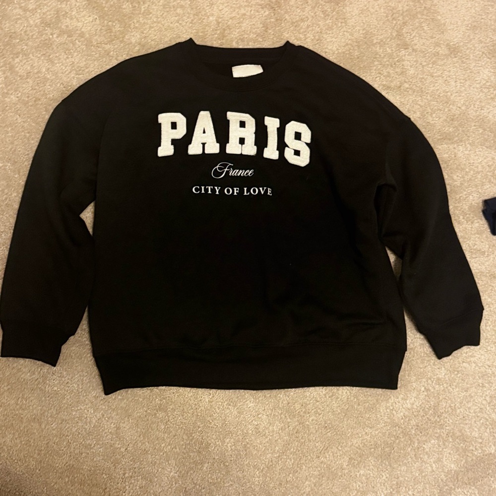 Paris City of Love Black Kids Sweater
